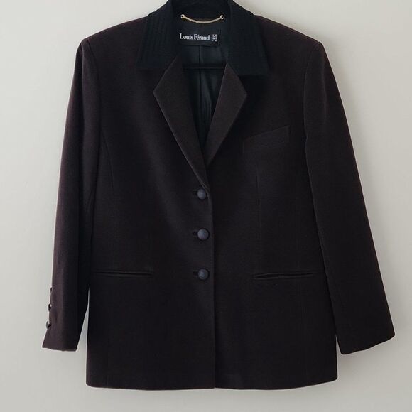 Louis Feraud Brown Cashmere Angora Blend Single Breasted Blazer Jacket 12 - Picture 7 of 12